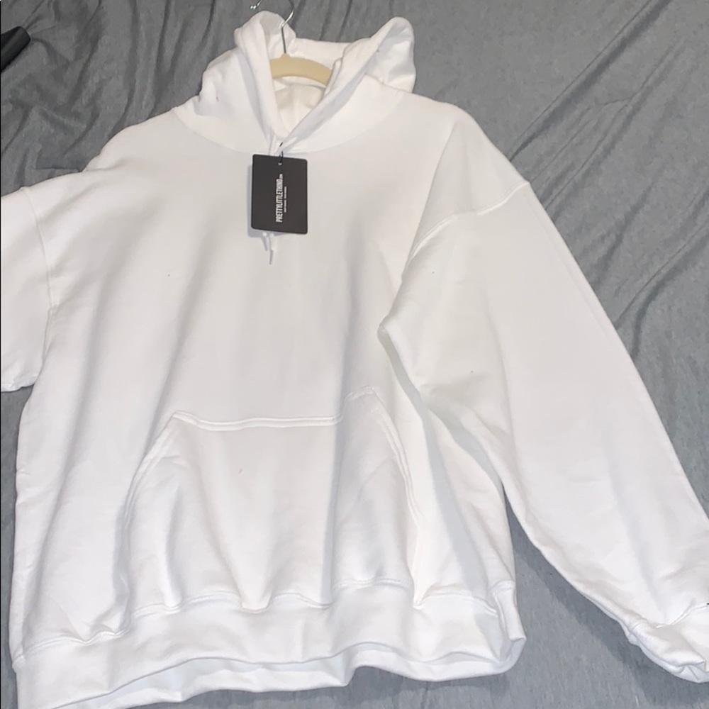 White hoodie from Pretty Little Thing
